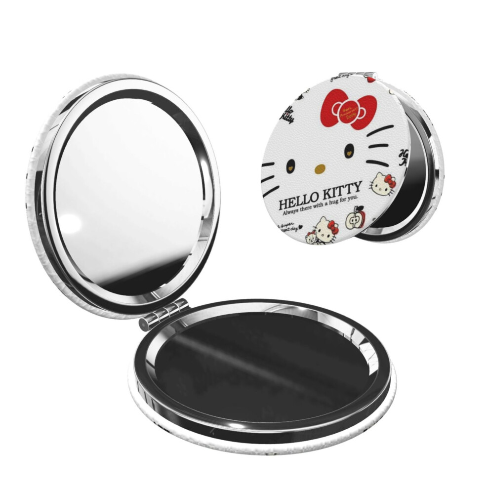 Hello Kitty Pocket Mirror, Portable Magnifying Compact Travel Makeup Mirror, 2-Sided Handheld Small Mirror