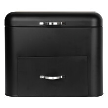 Hellery Bread Box, Bread Holder with Lid And Drawer, Bread Bin, Bread Storage Container for Kitchen Countertop, Bakery, Farmhouse, Cabinet Black