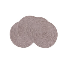 100Fens Round Rop Cotton Braided Table Place Mats Braided Coaster Placemas Non-Slip Table Mats Set of 4 for Dining Kitchen Table Washable 18cm