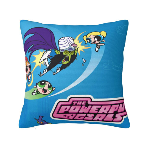 Η εξαιρετικά μαλακή μαξιλαροθήκη Powerpuff Girls με φερμουάρ για υπνοδωμάτιο, καναπέ,
