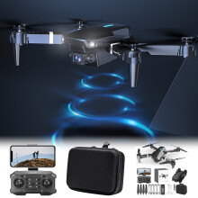 vankin1080P HD FPV-drone met hoogtebehoud, headless-modus, trajectvlucht, 4-kanaals quadcopter voor 14+, zwart/grijs