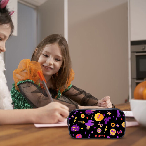 Παιδική κασετίνα Ozmmyan με εκτύπωση Halloween, κασετίνα μεγάλης χωρητικότητας για 2
