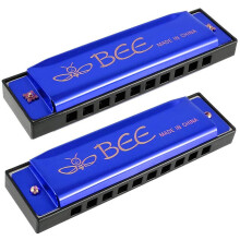 Miuline 2-delige mondharmonica voor beginners, 10 gaten, 20 melodieën, mondorgel in C-toonaard, bluesmondharmonica voor kinderen, volwassenen en
