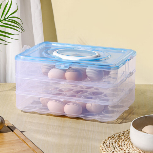 SUSUchens Egg Storage Box, 24Grids, Transparent, Dustproof with Lid & Handle, Stackable Fridge Tray, Compatible with SUSUchens, White, Single Layer 2