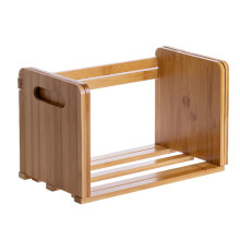 Mizh1pc Raft de depozitare pentru cărți de birou din bambus, suport pentru raft de birou (culoarea lemnului)