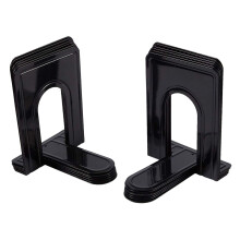 Fermalibri Yakbaofu per scaffali – Fermalibri in metallo per libri pesanti, organizer per libri resistenti – Nero