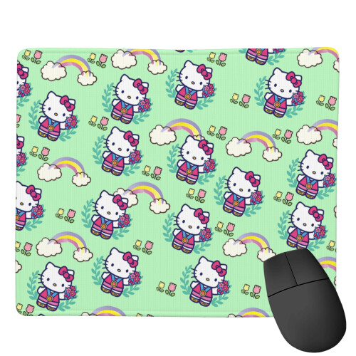 Hello Kitty Αντιολισθητικό Λαστιχένιο Mouse Pad Τετράγωνο Αδιάβροχο Επιτραπέζιο Pad 1
