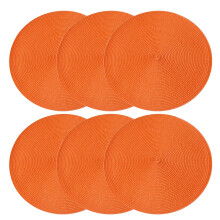 Begine Placemat, 6 Pcs Per Pack, Linen Cotton Heat Insulation Mat, Household Round Placemat for Teacups, Bowls, Plates