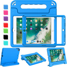 Capa infantil compatível com iPad 9.7 (2017/2018) e iPad Air 2 - Leve, resistente a impactos, com alça conversível e suporte. Ideal para crianças.