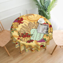 Happy Shavuot Round Tablecloth 60 Inch Table Cover Party Decorative for Winter Holiday Kitchen Party Indoor and Outdoor