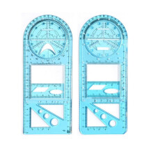Fnyoxu 2pc Multifunctional Student Math Ruler Multifunctional Rotatable Active Math Ruler Drawing Template(A)