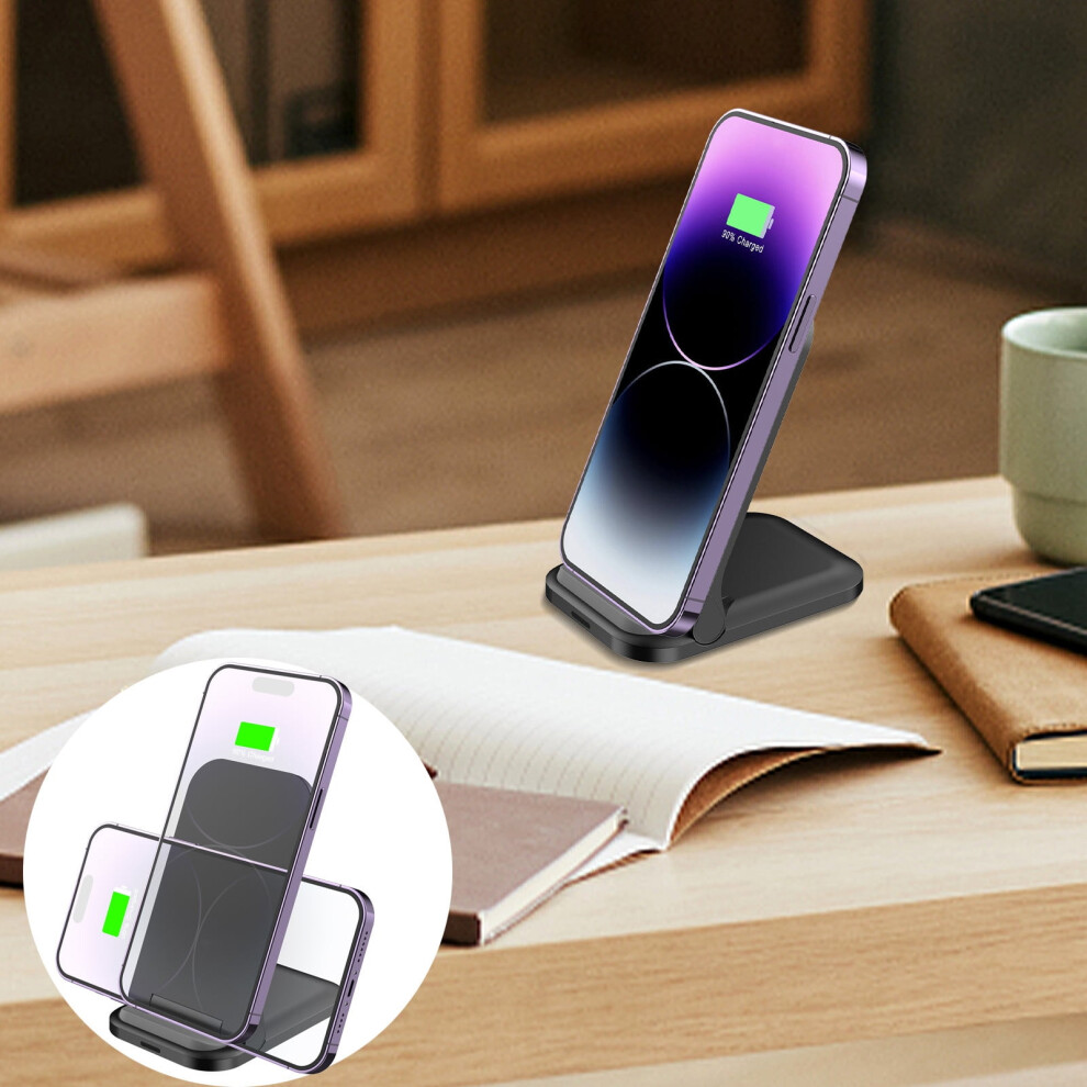 Vertical Desktop Wireless Charger 15W Fast Charging, Foldable Phone Stand Compatible With Ios And Android Devices 9191629740154