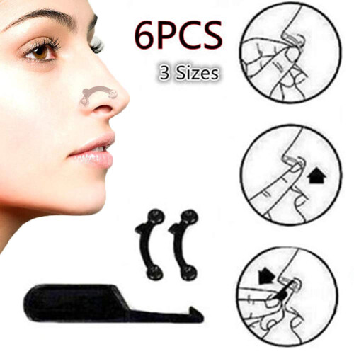 Silicone Nose Shaper Set with Adjustable Corrector Inserts, 6Pcs Comfortable Custom Fit Tools