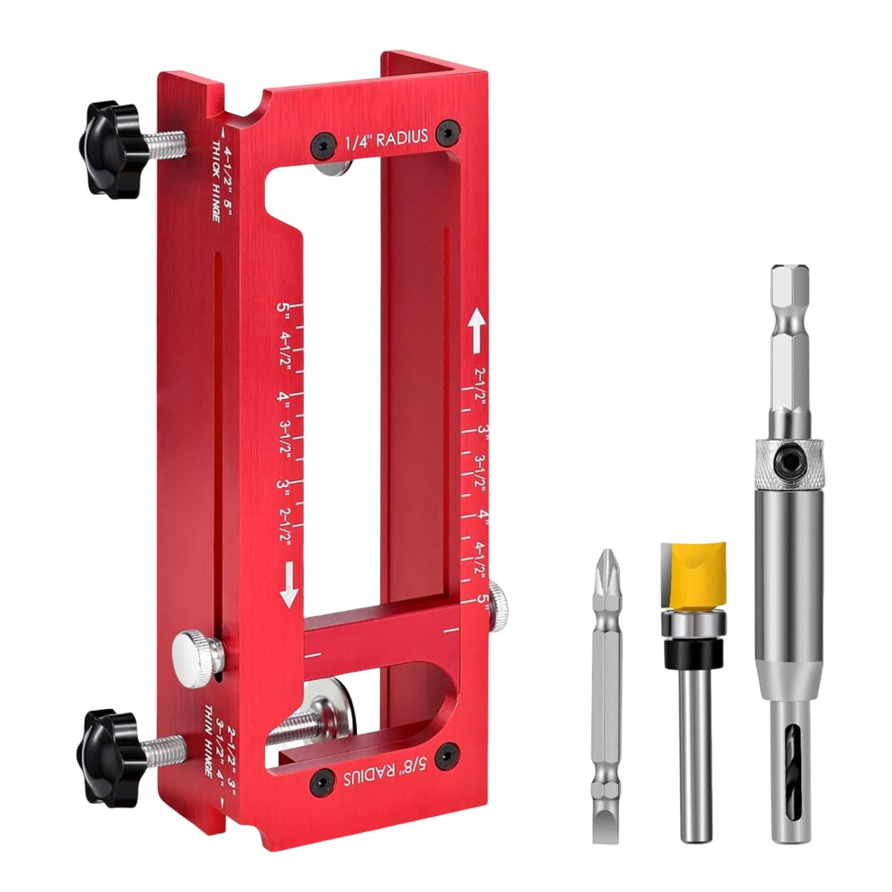 Adjustable Door Hinge Jig Heavy Duty Aluminum Template For Accurate Hinge Alignment And Drilling 9044945788235