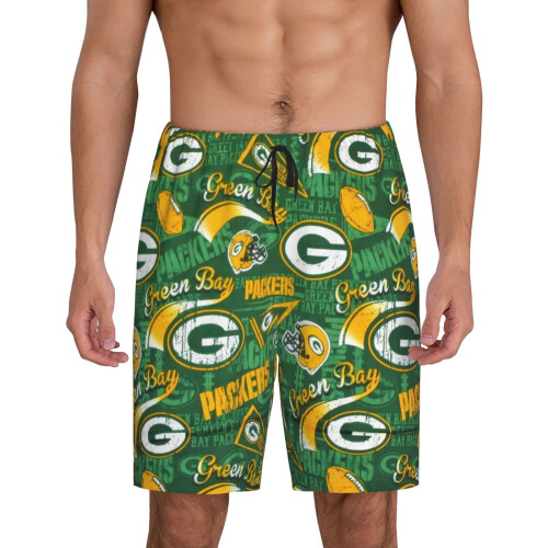 GBP_Packers Ανδρικό Κοντό Παντελόνι Πιτζάμας με Αθλητικό Κοντό Μανίκι με το Λογότυπο
