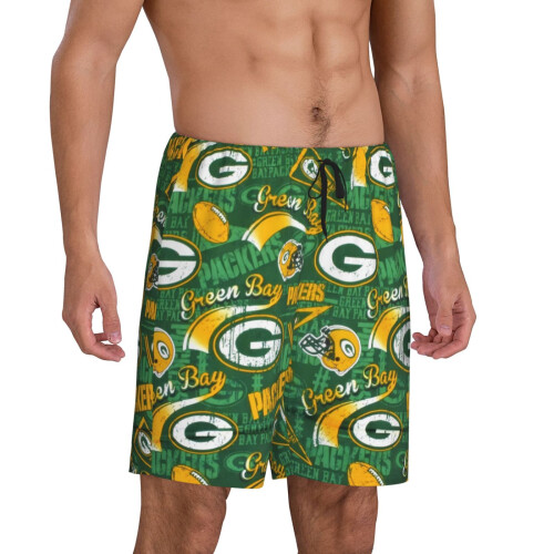 GBP_Packers Ανδρικό Κοντό Παντελόνι Πιτζάμας με Αθλητικό Κοντό Μανίκι με το Λογότυπο 1