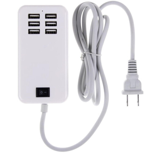 Πολύπριζο προστασίας από υπερτάσεις 30W, με 6 θύρες USB, καλώδιο επέκτασης 4,6 ποδιών,
