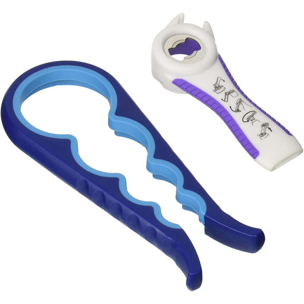 Blue/White/Purple Jar Can Opener Multifunction Bottle Lid Grippers For Weak Hand, Elderly, Seniors, Arthritis Sufferers,