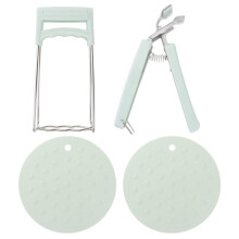 Pinze da cucina per ciotole, tappetino isolante termico, clip di presa per piatti caldi, ABS, gel di silice