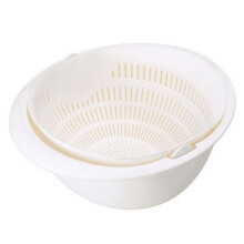 Passoire rotative 2 en 1 - Conception à double couche - Passoire de cuisine polyvalente et durable pour fruits, légumes et céréales