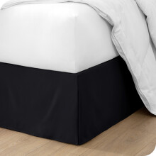 Bare Home rakott ágyszoknya - 38 cm-es, szabott, egyszerű szabású, fekete, twin XL méret