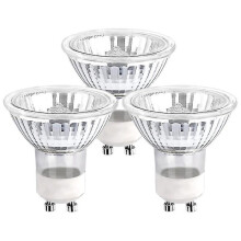 Ampoules halogènes GU10 35 W à intensité variable, 220 V, 2 spots halogènes GU10 à 2 broches, 400 lm, blanc chaud 2800 K, lot de 3, blanc