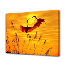 Affiche sur toile « Grues volant au coucher du soleil », décoration de chambre, paysage sportif, décoration de bureau, cadeau, style encadré, 20