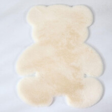 Faux Fur Area Rugs, Fluffy Soft Bedroom Mat Bear Shaped Sofa Living Room Cushion Plush Carpet Living Room Carpet Doormat, Beige