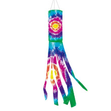 JANDELManica a vento Tie Dye da 40", Manica a vento alla moda, Girandola, Girandola, Calzini aquilone arcobaleno, Bandiera, Decorazione per giardino