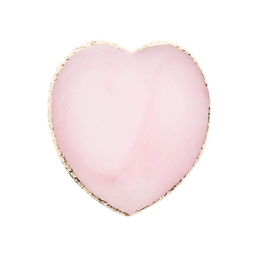 Golden Heart Shaped Nail Art Palette With Edge Resin Mixing Plate For Agate Style Display