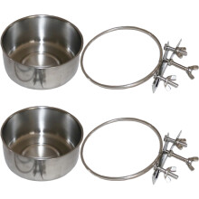 2 stuks metalen vogelvoederbakjes voor papegaaien, voerbakjes voor in de vogelkooi, voerhouder voor papegaaien.