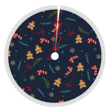 Jupe de sapin de Noël « Joyeux Noël » de 122 cm (48 pouces), tapis de sapin pour les fêtes d'hiver, jupe de sapin pour décorations de Noël