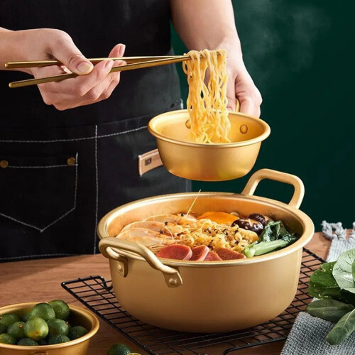 Κορεάτικη κατσαρόλα για νουντλς ramen με καπάκι, κατσαρόλα από ανοξείδωτο ατσάλι, 1