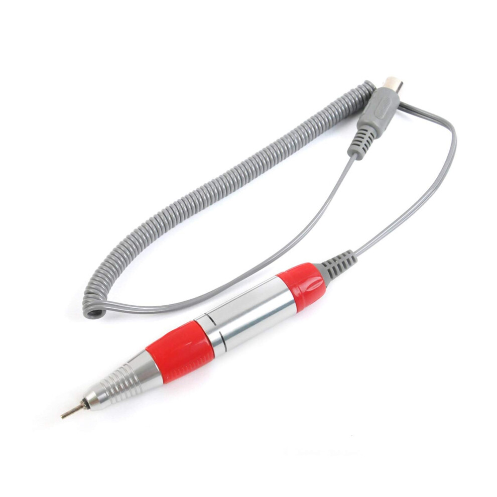 Red Electric Nail Drill Handpiece 35000 Rpm Stainless Steel Ergonomic Pen Style For Manicure Pedicure