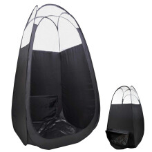 Spray Tanning Tent Black Pop Up Booth with Leak Proof Floor Rear Fan Opening and Carry Bag