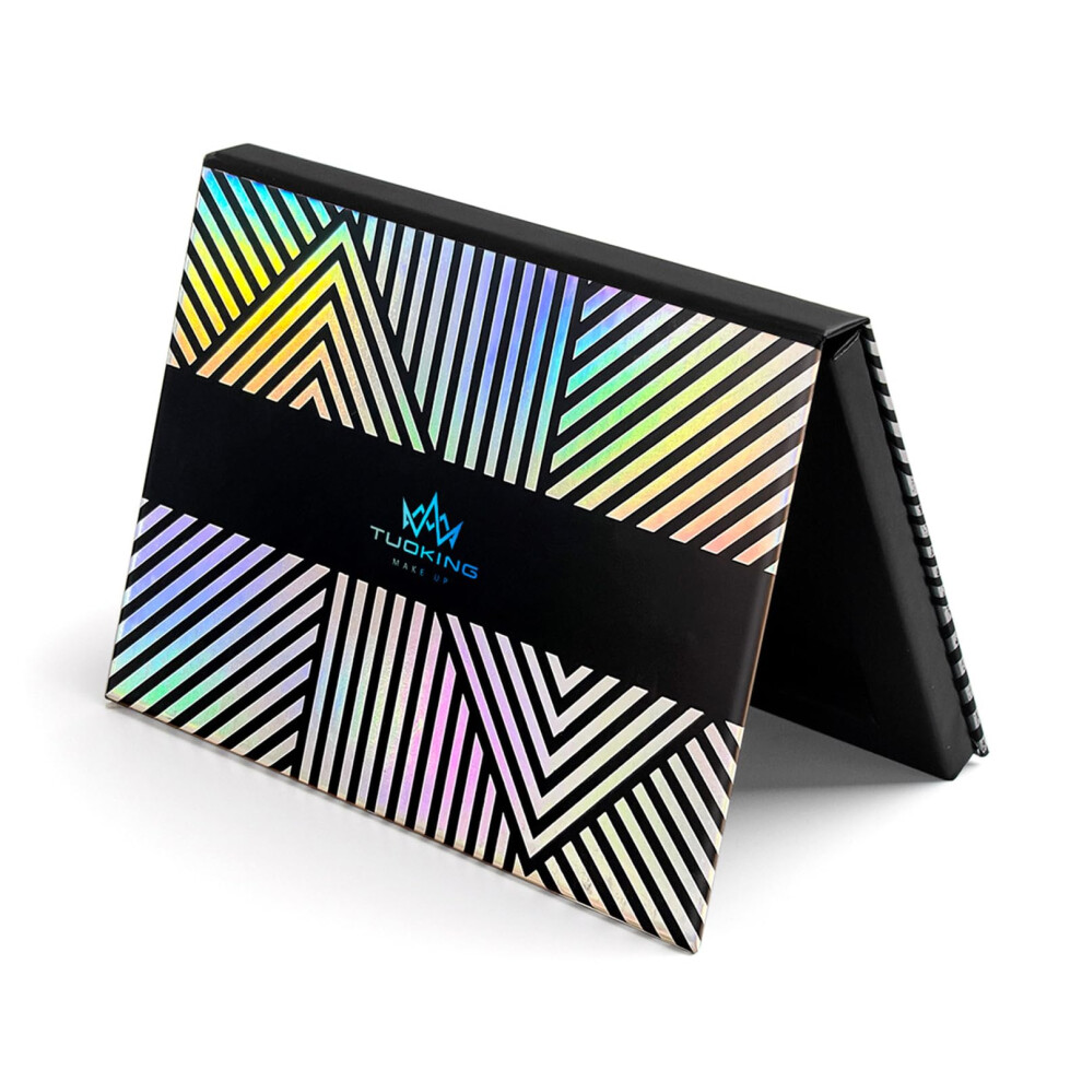Magnetic Makeup Palette with Mirror and 20 Metal Stickers, Empty Eyeshadow Case for Travel