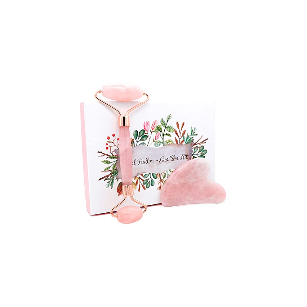 Jade Roller and Gua Sha Set for Skin Care, Reduce Puffiness, Enhance Absorption, Gift Packaging