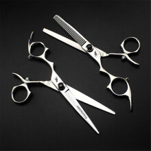 Professional Left Handed Hairdressing Scissors Set, 6 Inch Japanese Steel Shears with Ergonomic Grip