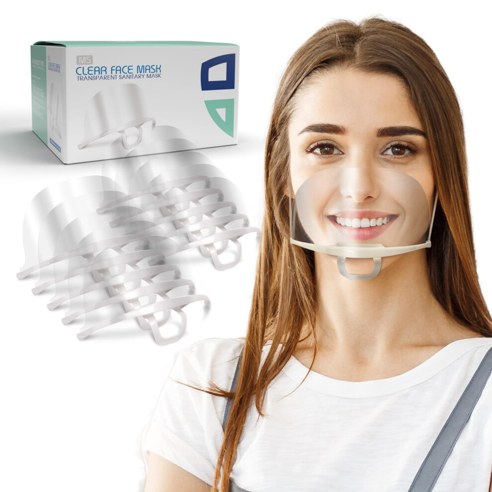 Face Shield 10 Pack Antifog Clear Visibility Reusable Hygienic Shield For Restaurant Salon Gym 9365369781863