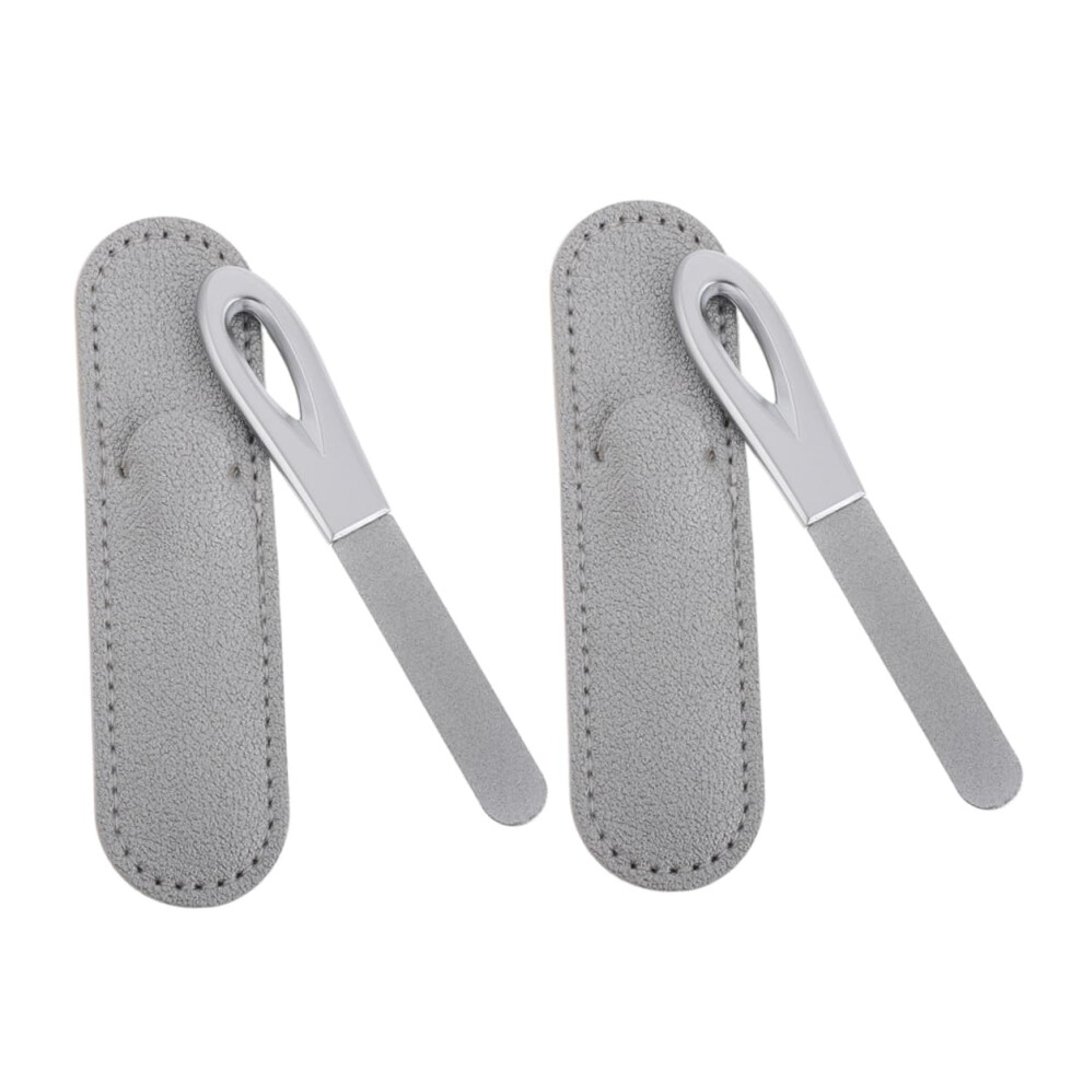 Stainless Steel Double Sided Nail File Set for Thick Toenails with Case, Reusable Manicure Tool