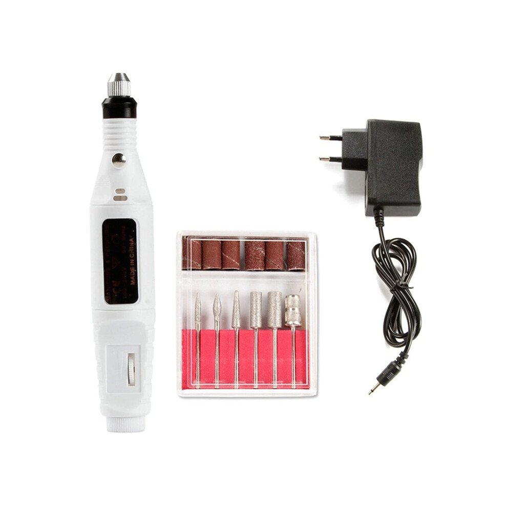 Electric Nail Drill 20000 RPM Adjustable Speed White Aluminum Alloy for Acrylic and Gel Nails