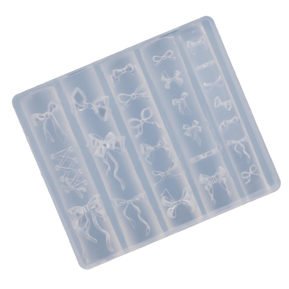 Nail Art Silicone Mold for Easy Bowknot Creation, Reusable Decoration Tool for DIY Manicure