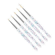 5PCS Nail Art Pens Set with Acrylic Handle for DIY Manicure Painting and Professional Use