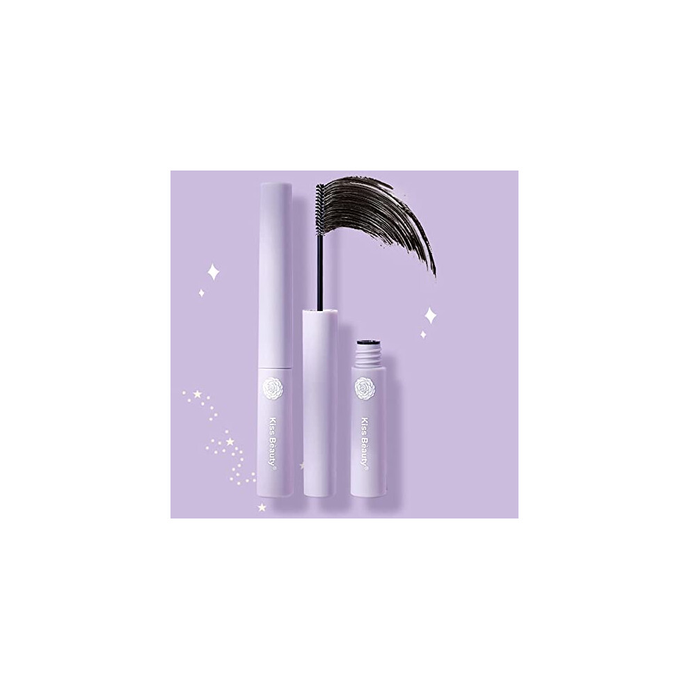 Waterproof Curling Lengthening Mascara with Precision Slim Brush, Smudge Proof for Sensitive Eyes