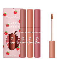 Matte Liquid Lipstick Set 3Pcs Long Lasting Waterproof Velvet Finish Moisturizing Lip Gloss