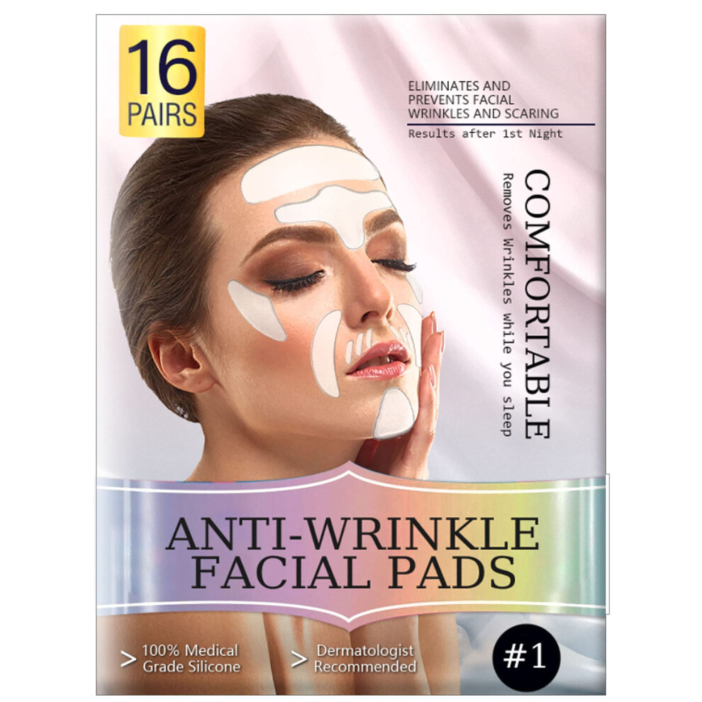 Face Wrinkle Patches, Reusable Silicone Pads for Overnight Wrinkle Smoothing on Forehead Eyes and Lips, 16pcs