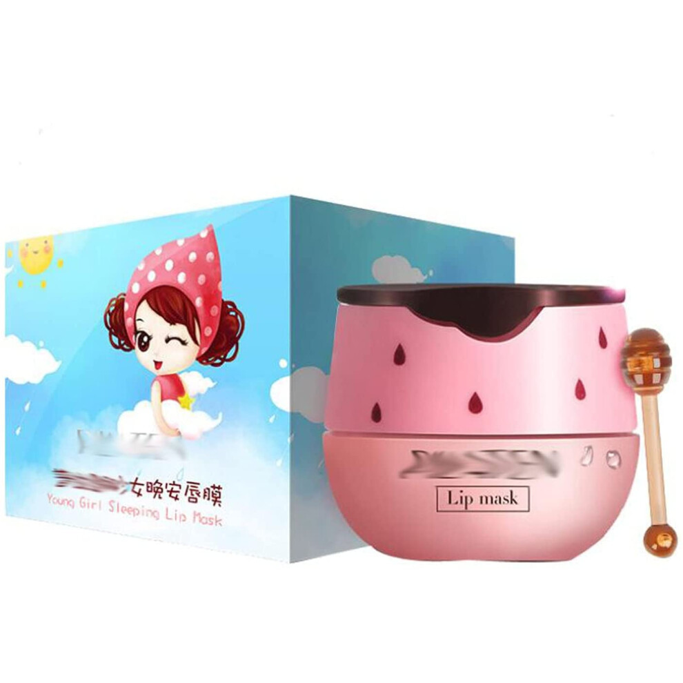 Overnight Lip Mask with Honey Essence, Hydrating Strawberry Lip Treatment for Dry Cracked Lips