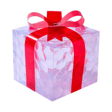 Boîte cadeau lumineuse L, rouge - Décoration de Noël LED pré-illuminée avec nœuds, décoration de fêtes intérieure et extérieure, compatible
