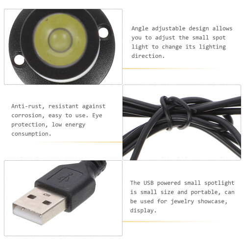 Φωτισμός Οθόνες LED USB Μικρό προβολέα Κοσμήματα Επαναφορτιζόμενες μπαταρίες 1