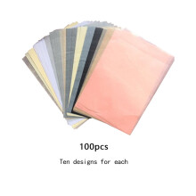 Papier d'emballage A5 multicolore imprimé, papier de soie pliable pour emballage cadeau DIY, type 2